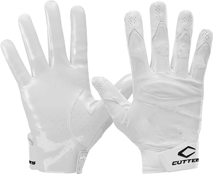 Cutters Football Wide Receiver Gloves. Rev Pro 4.0 Ultra Grip No Slip. Youth and Adult Sizes (1 Pair)