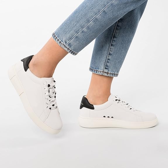 Kate Spade Womens Lift Lace Up Casual and Fashion Sneakers White 8 Medium
