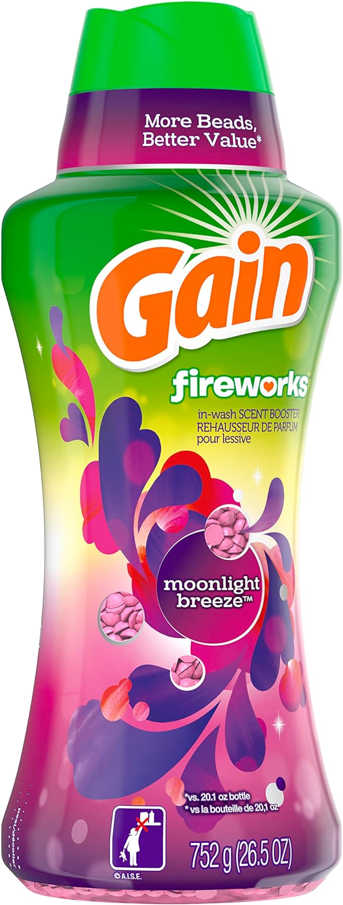 Gain Fireworks In-Wash Scent Booster Beads, Moonlight Breeze, 26.5 oz