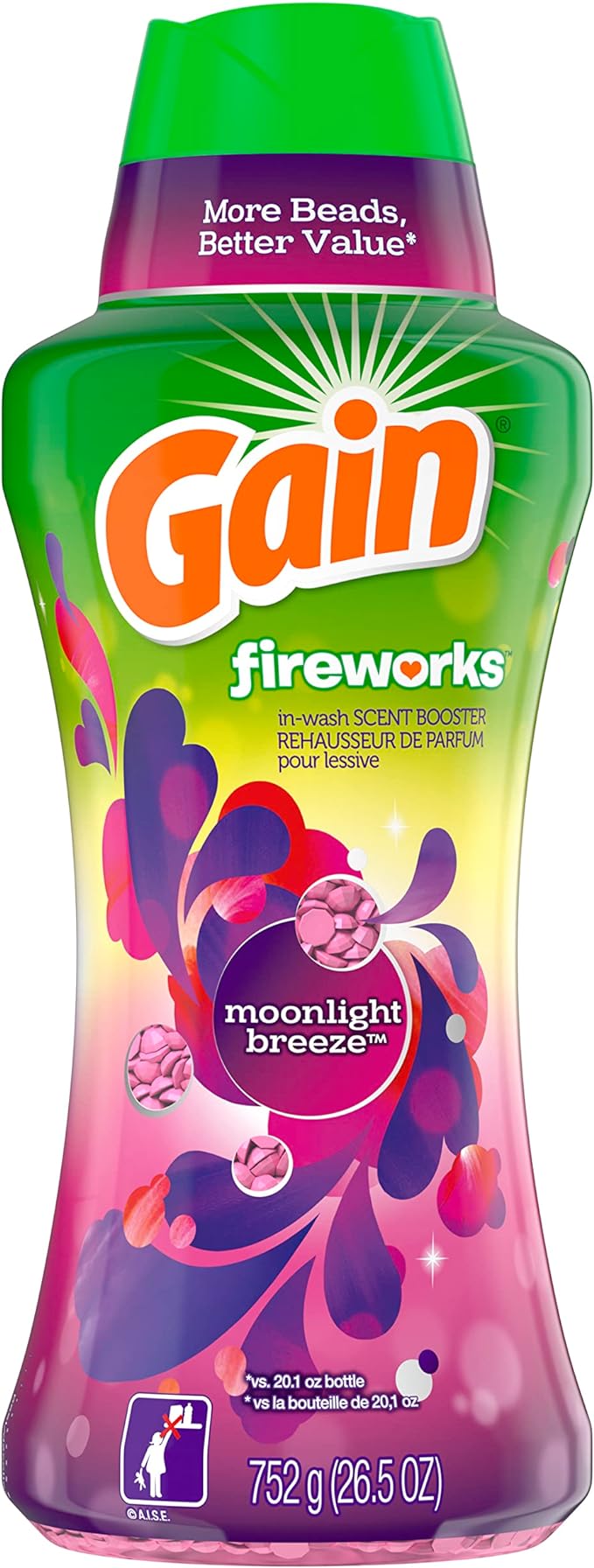 Gain Fireworks In-Wash Scent Booster Beads, Moonlight Breeze, 26.5 oz