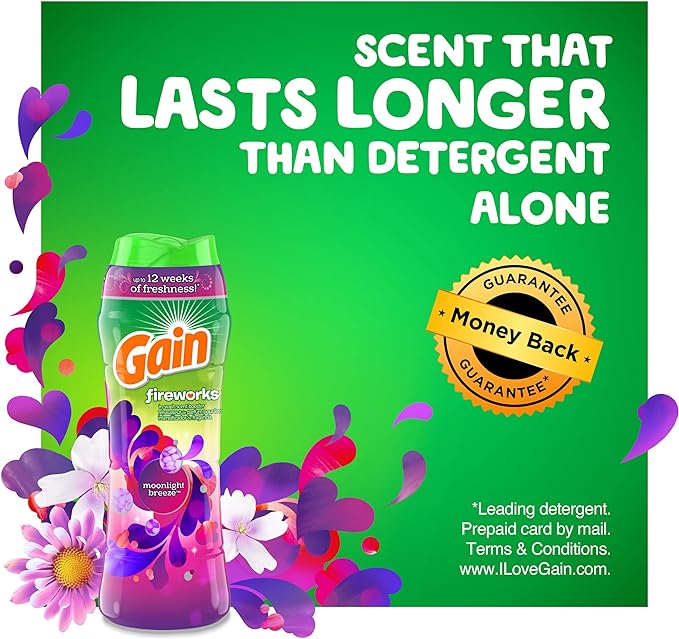 Gain Fireworks In-Wash Scent Booster Beads, Moonlight Breeze, 26.5 oz